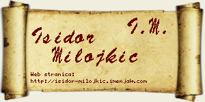 Isidor Milojkić vizit kartica